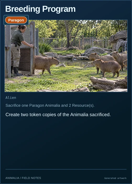 Breeding Program printed card