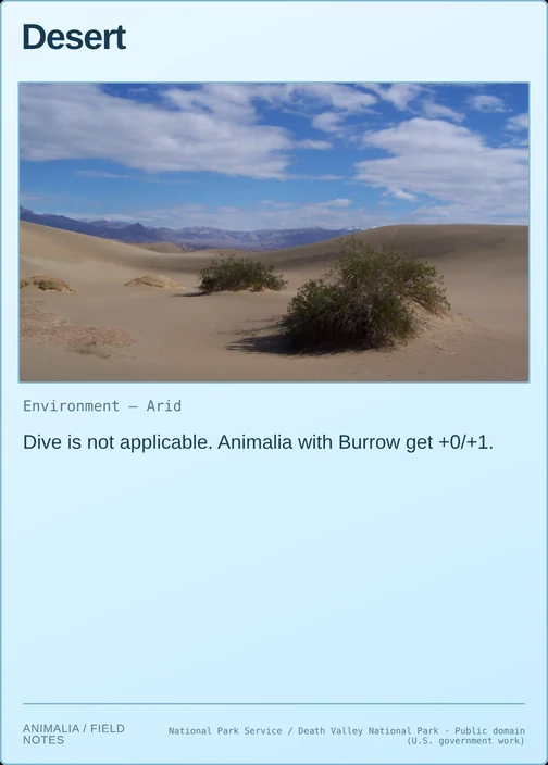 Desert printed card