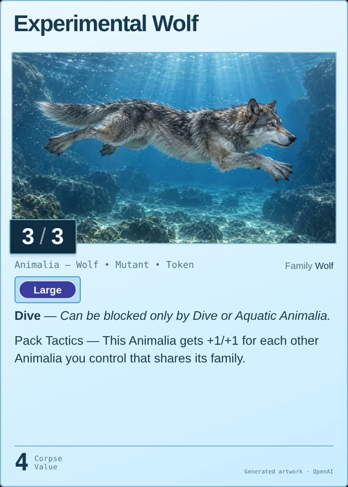 Experimental Wolf printed card