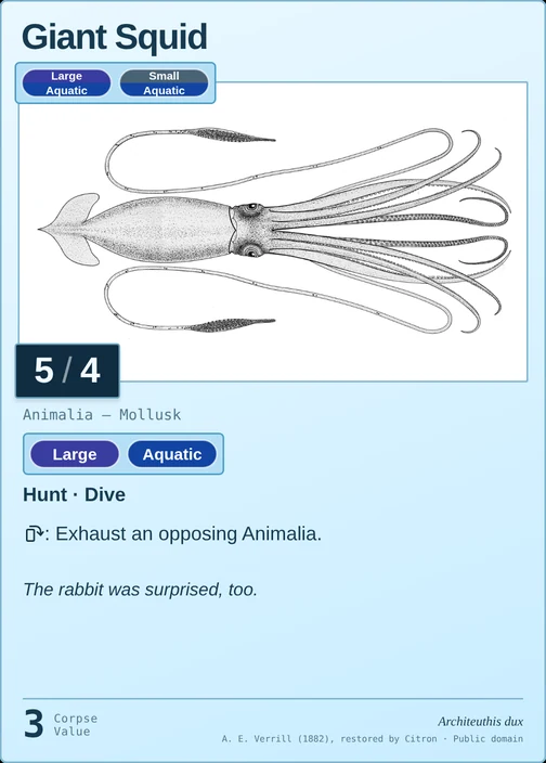 Giant Squid printed card