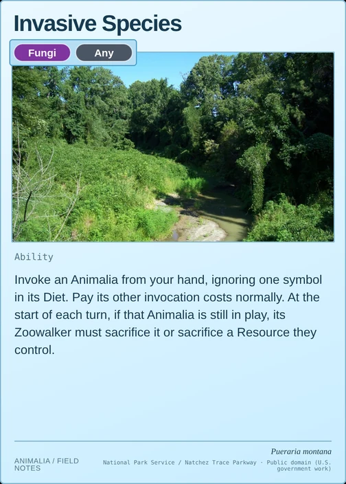 Invasive Species printed card