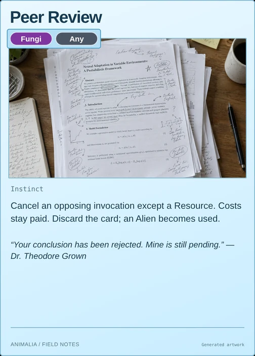 Peer Review printed card