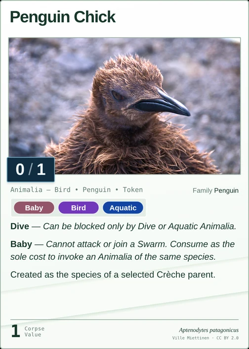 Penguin Chick printed card