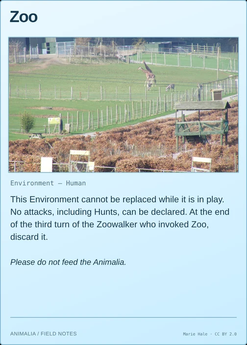 Zoo printed card